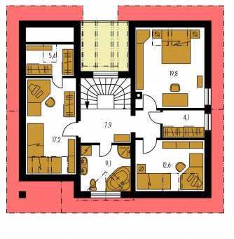 Image miroir | Plan de sol du premier étage - COMFORT 109